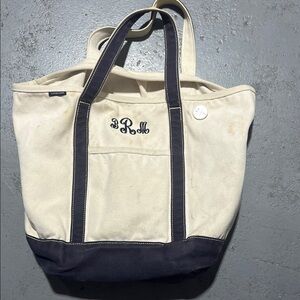 Lands End big tote (need wash)Classic Two-Tone Canvas Tote Bag